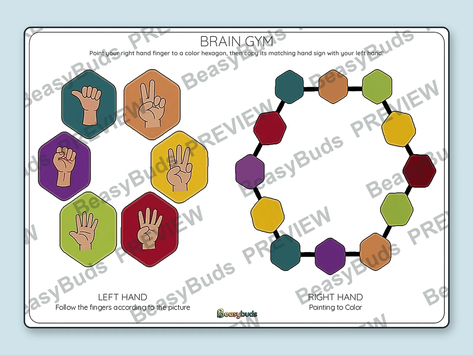 Hex Colour Match: BeasyBuds A3 activity sheet preview